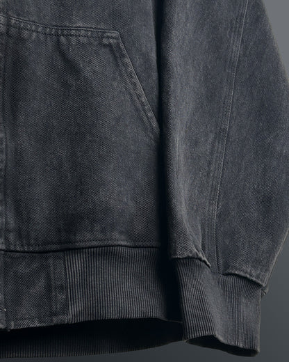 Aafat Black Denim Zipper Hoodie