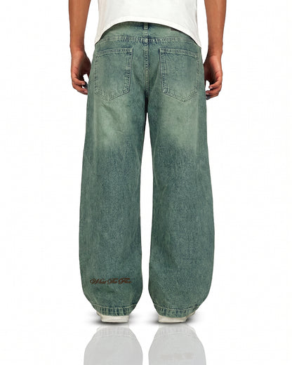 Antique Blue Rugged Baggy Jeans