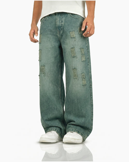 Antique Blue Rugged Baggy Jeans