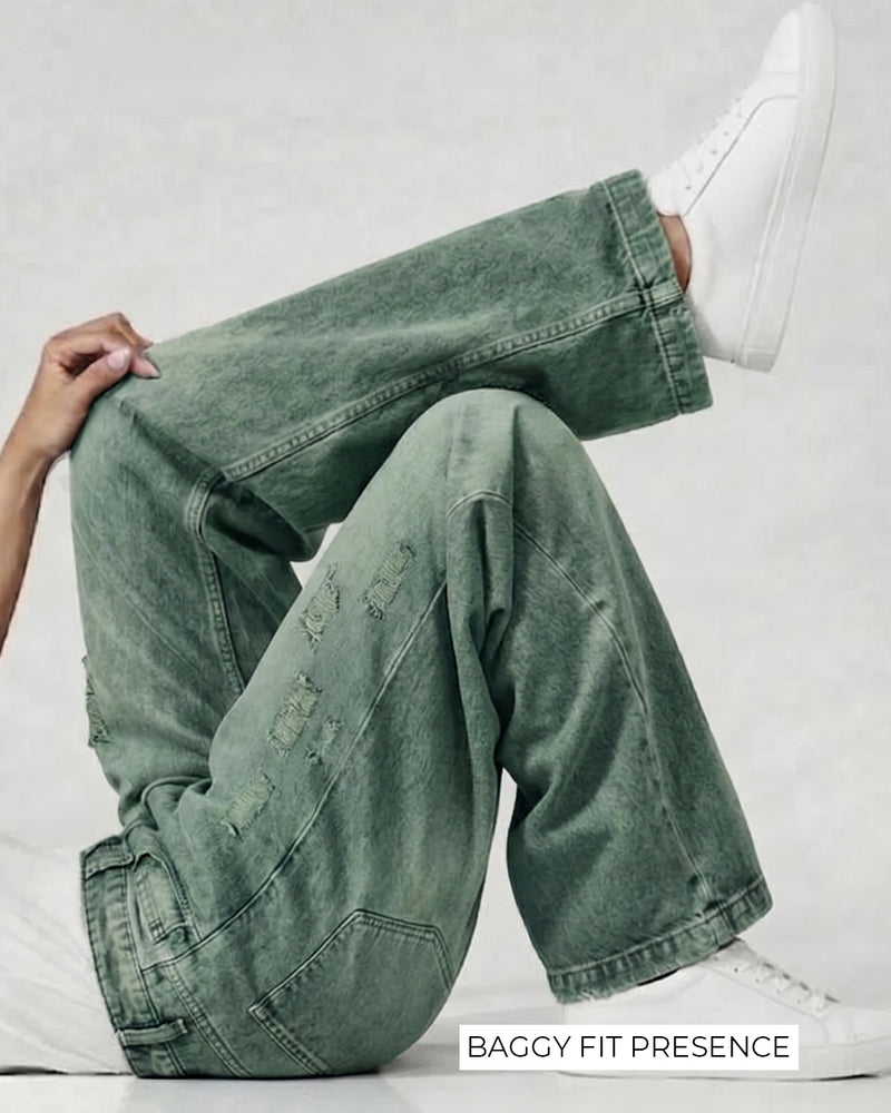 Antique Blue Rugged Baggy Jeans