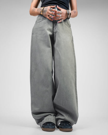 Ash Grey Baggy Jeans