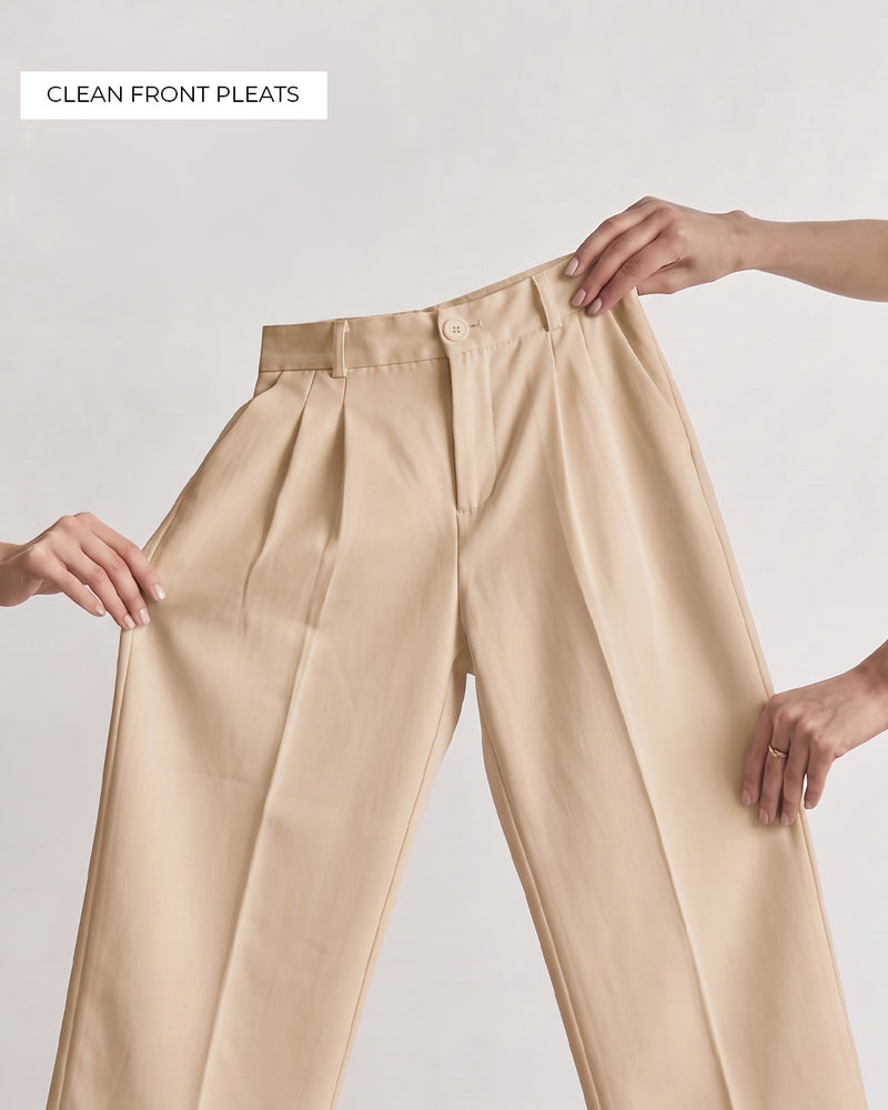 Structured Caramel Korean Pants