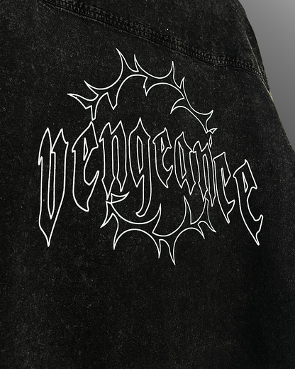 Vengeance Black Half Sleeve Denim Shirt