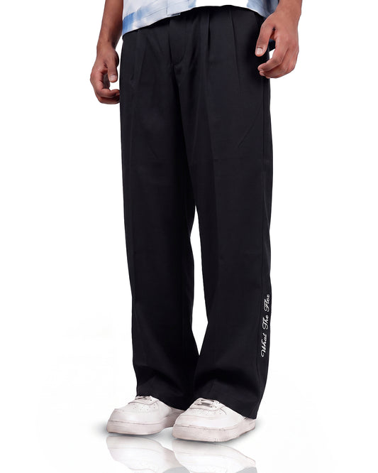 Structured Black Korean Pants
