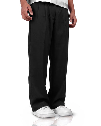 Structured Black Korean Pants