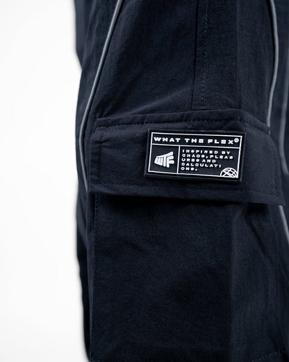 Black Edgy Parachute Pants