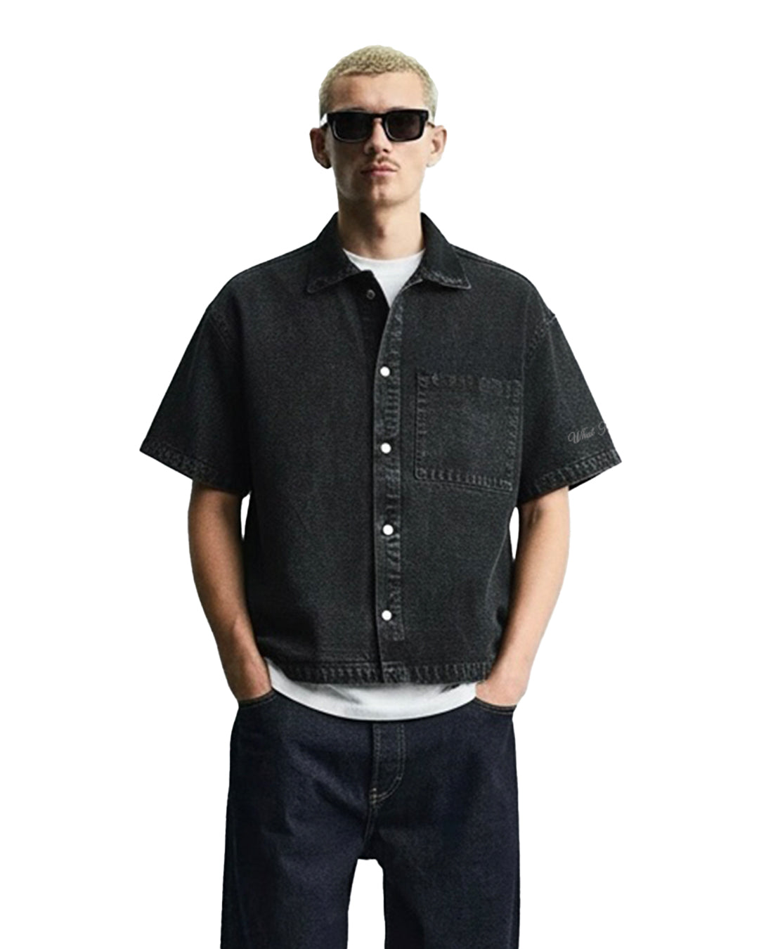 Black Half Sleeve Denim Layer – WHAT THE FLEX