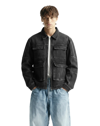 Charcoal Black Denim Jacket - Exclusive