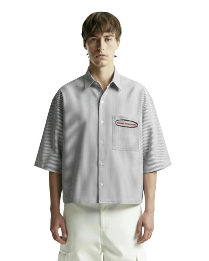 Classic Black Half Sleeves Striped Shirt
