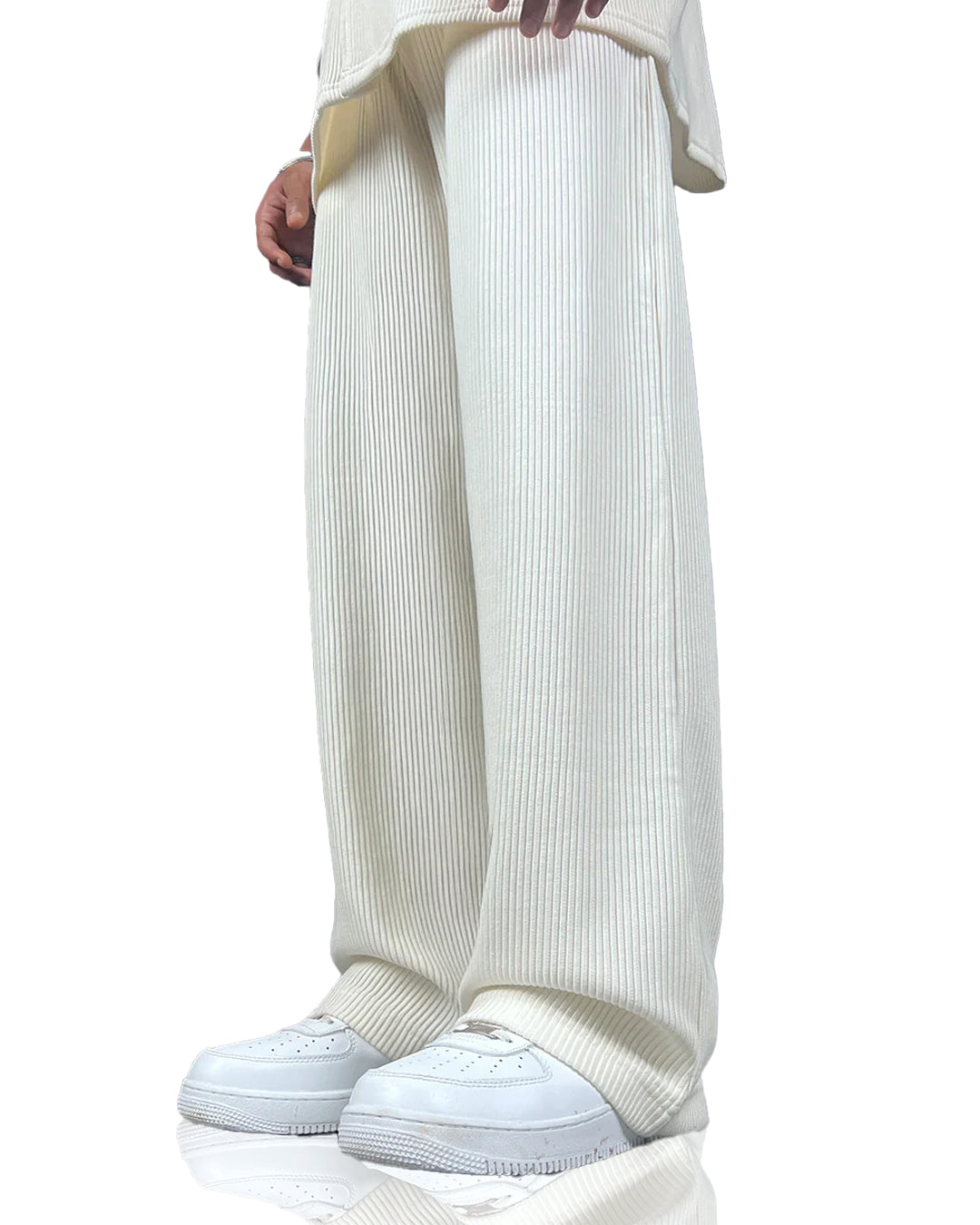 Cream Ribbed Co-ord Shirt
