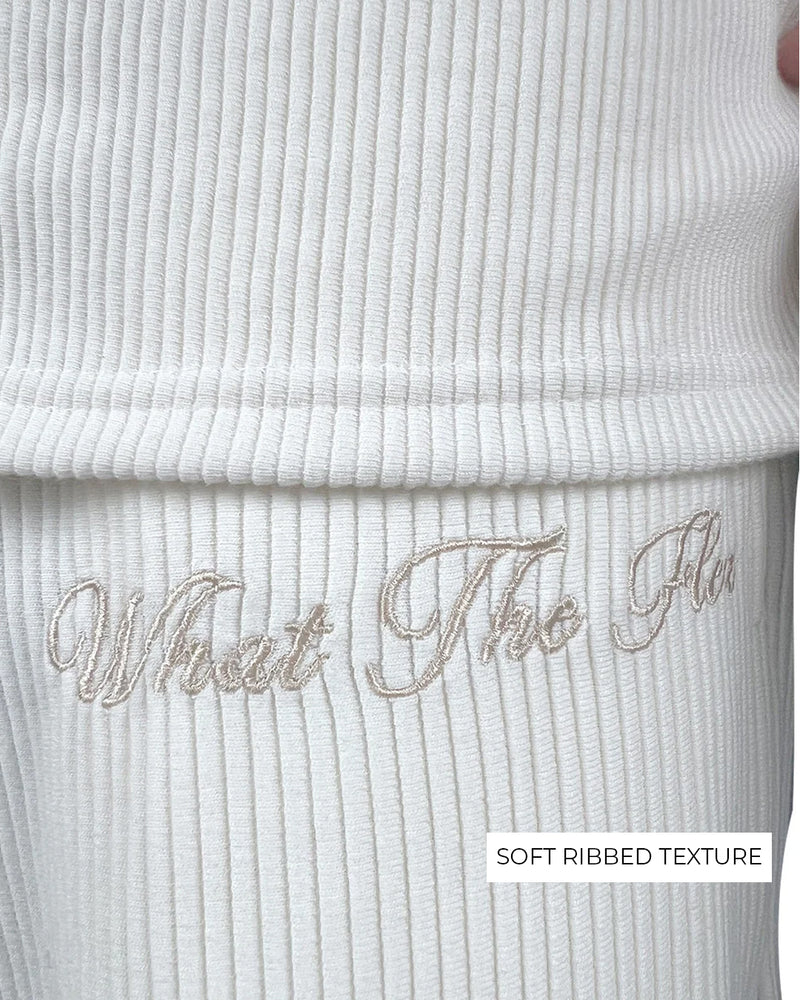 Cream Ribbed Co-ord Shirt