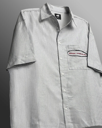 Classic Black Half Sleeves Striped Shirt