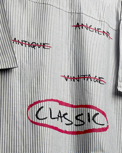 Classic Black Half Sleeves Striped Shirt
