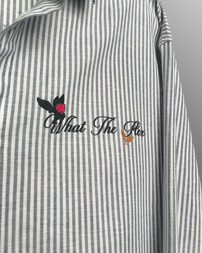 Not Just A Dream Grey Full Sleeves Striped Shirt