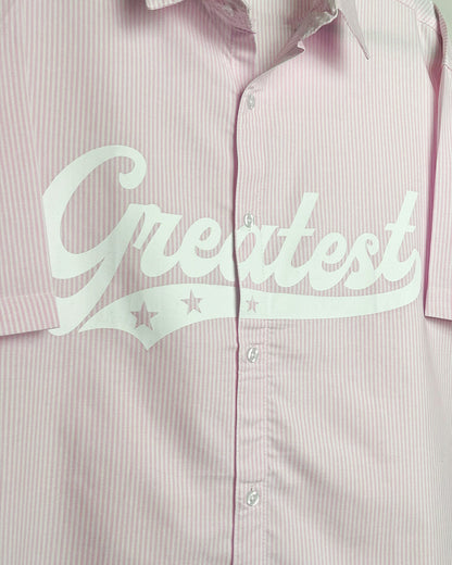 Greatest Pink Half Sleeve Striped Shirt