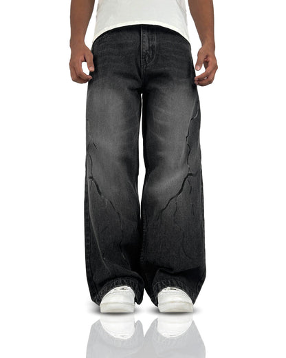 Electric Black Baggy Jeans