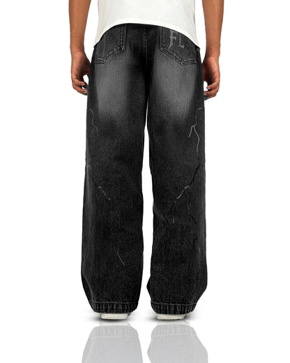 Electric Black Baggy Jeans