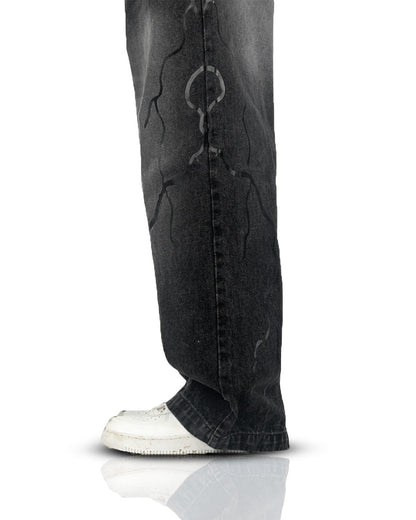 Electric Black Baggy Jeans