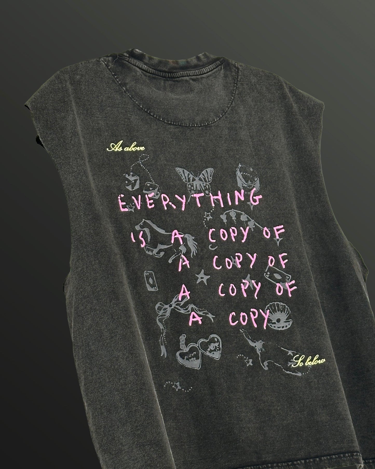 Everything Black Acid Wash Boxy Vest