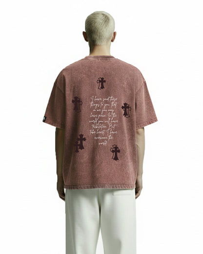 Fallen Fate Brown Acid Wash T-Shirt