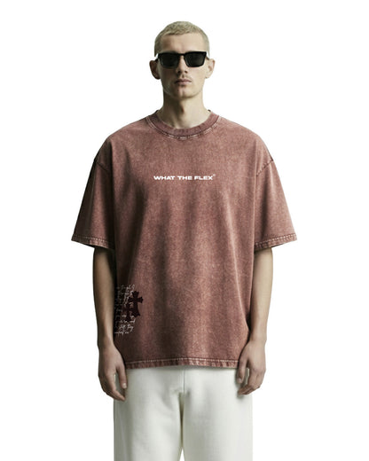 Fallen Fate Brown Acid Wash T-Shirt