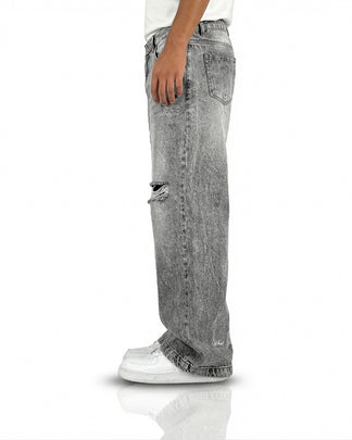 Grey Rugged Baggy Jeans