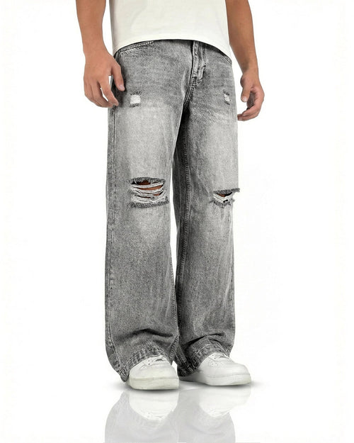 Grey Rugged Baggy Jeans