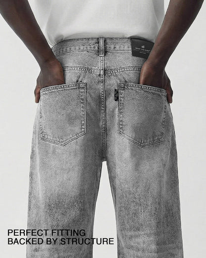 Grey Rugged Baggy Jeans