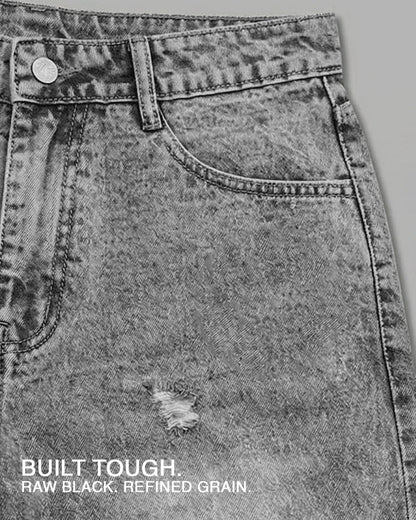 Grey Rugged Baggy Jeans