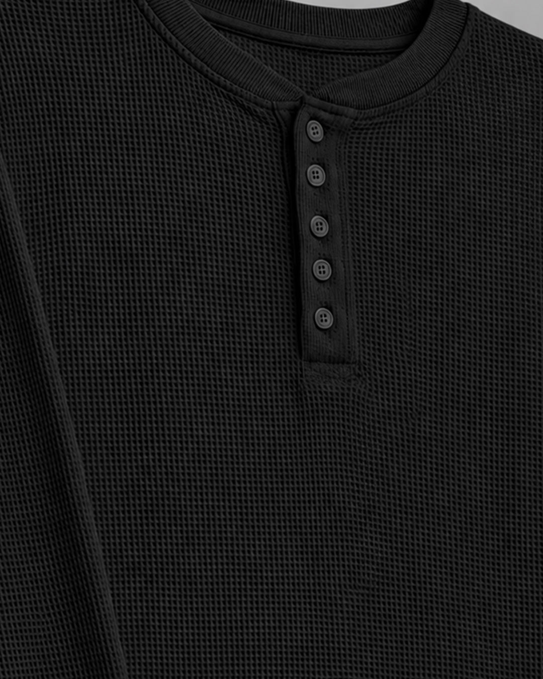 Not So Loud Black Henley T-Shirt