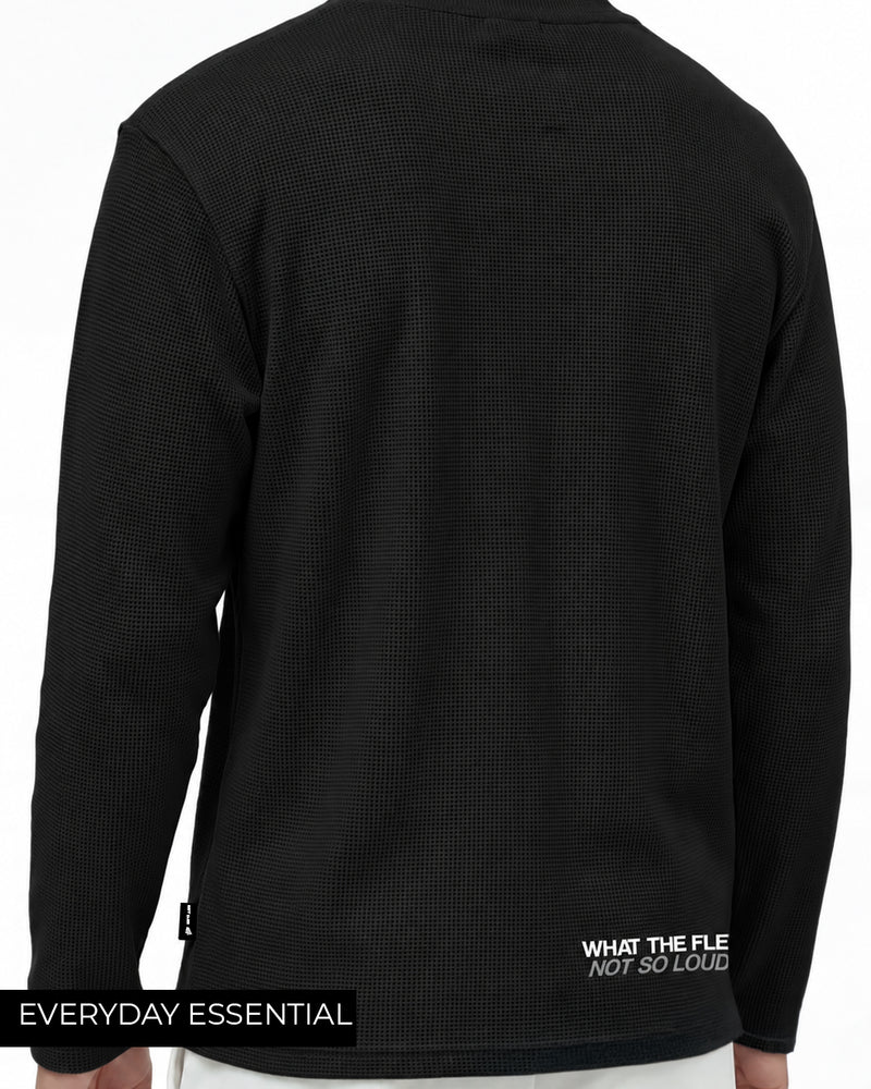 Not So Loud Black Henley T-Shirt