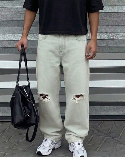 Ice Blue Rugged Baggy Jeans