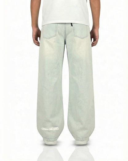 Ice Blue Rugged Baggy Jeans