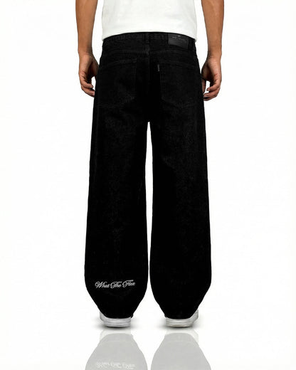 Inked Black Baggy Jeans