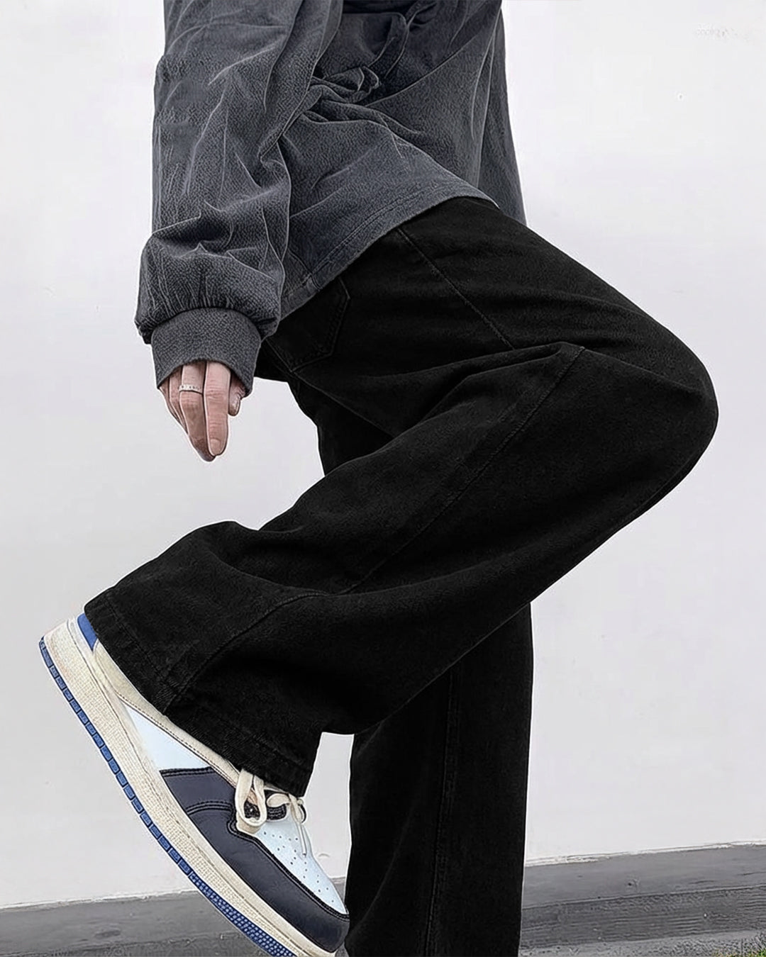 Inked Black Baggy Jeans