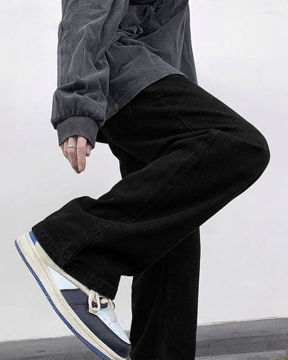 Inked Black Baggy Jeans