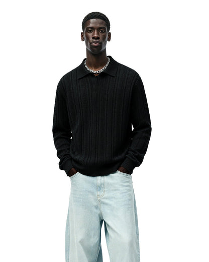 Ink Black Polo T-shirt Full Sleeve