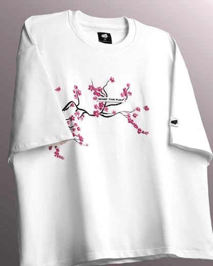 Lost Bloom Boxy-Fit White T-shirt