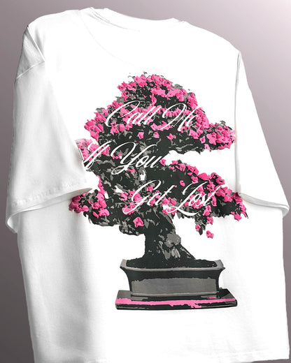 Lost Bloom Boxy-Fit White T-shirt