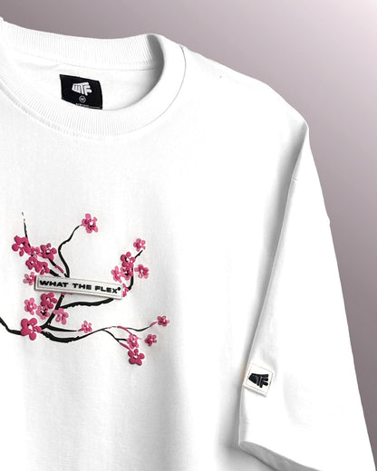 Lost Bloom Boxy-Fit White T-shirt
