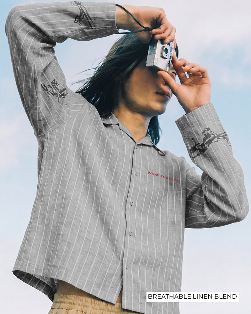 My Place Linen Striped Shirt