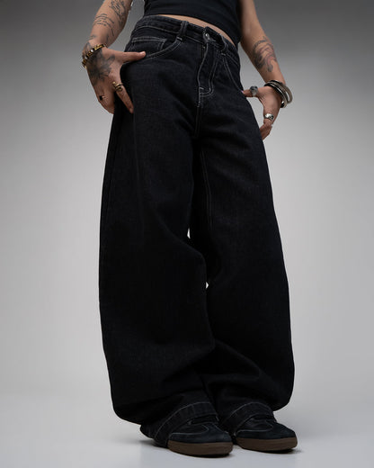 Midnight Black Baggy Jeans
