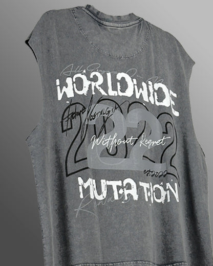 Mutation Grey Acid Wash Vest