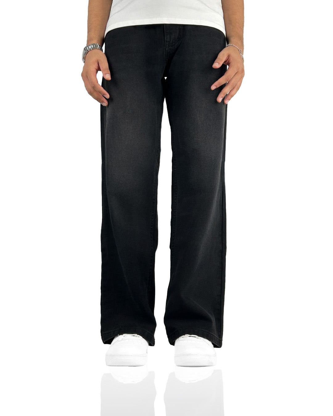 Charcoal Black Straight Cut Jeans