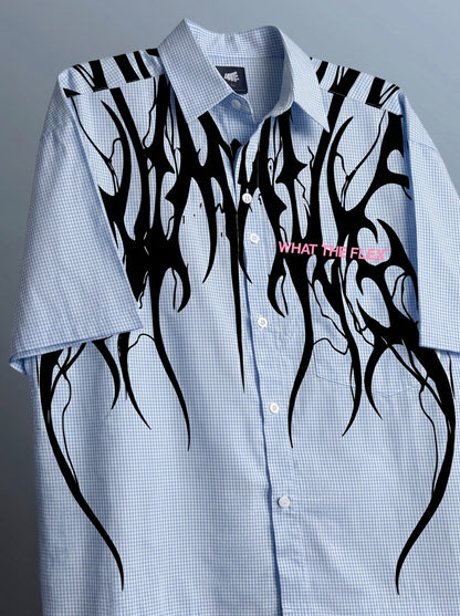 Not Sorry Half Sleeves Checks Shirt