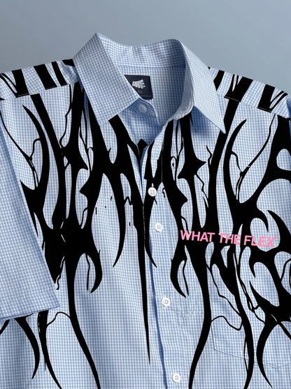 Not Sorry Half Sleeves Checks Shirt