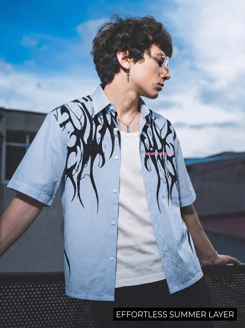 Not Sorry Half Sleeves Checks Shirt