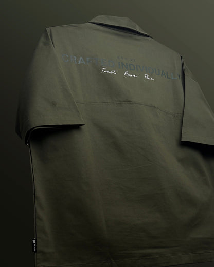 Olive Green Retro Polo T-shirt