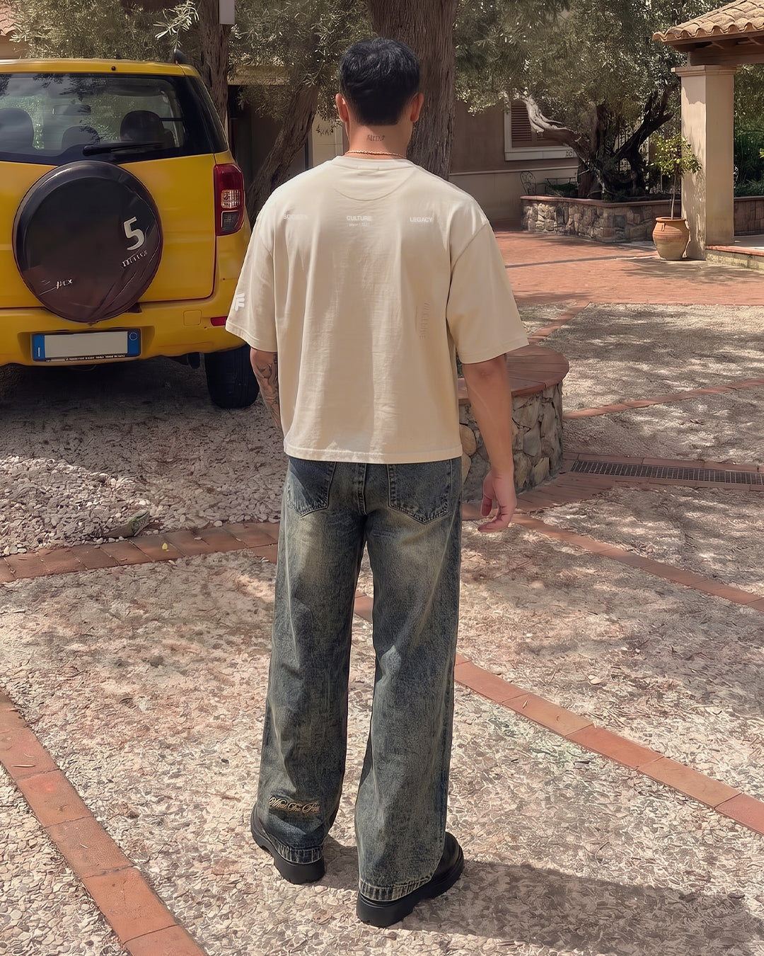 Raw Beige Boxy-Fit T-Shirt