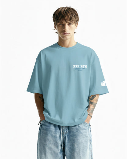 Rebirth Blue Boxy-Fit T-Shirt
